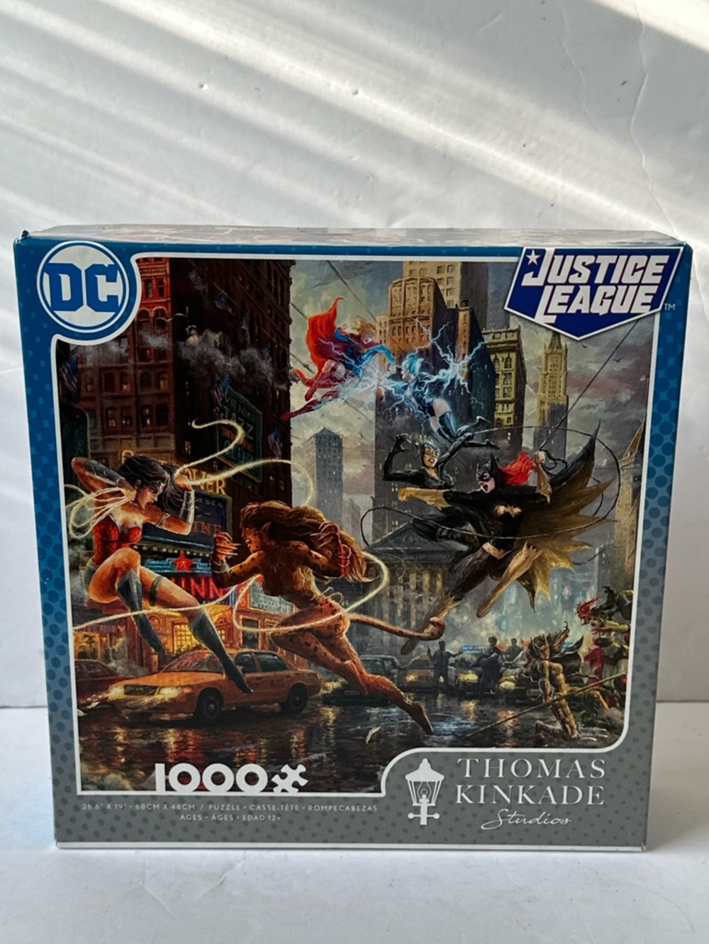 DC Justice League Puzzle Box Featuring Iconic Heroes - Blue, Red, Black